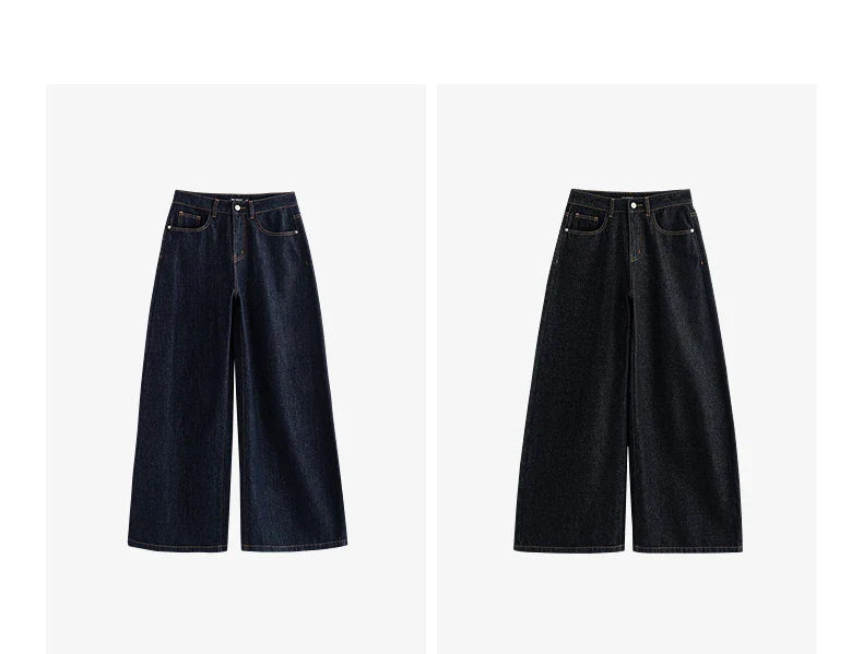 Women Denim Jeans 2025 Autumn New loose Curved Banana Wide Leg Pants