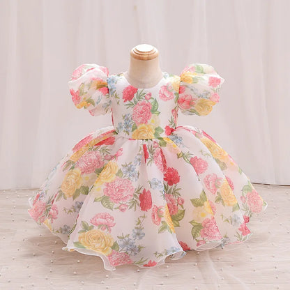 Rainbow Tutu Girls Party Dress Pageant Children Costume Princess Kids Bridesmaid Clothes For Birthday Wedding Gowns Vestidos 1-6
