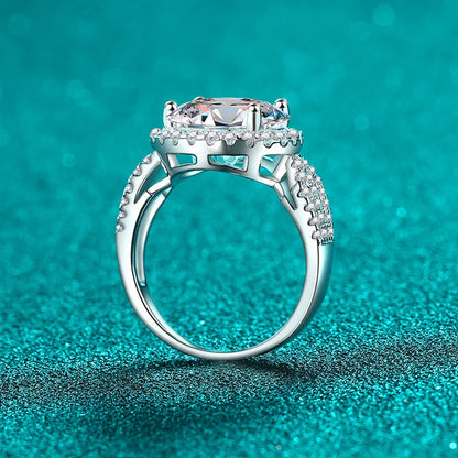 5ct D Color Moissanite Engagement Ring S925 Sterling Silver with White Gold Plated Luxury Wedding Ring for Women Jewelry