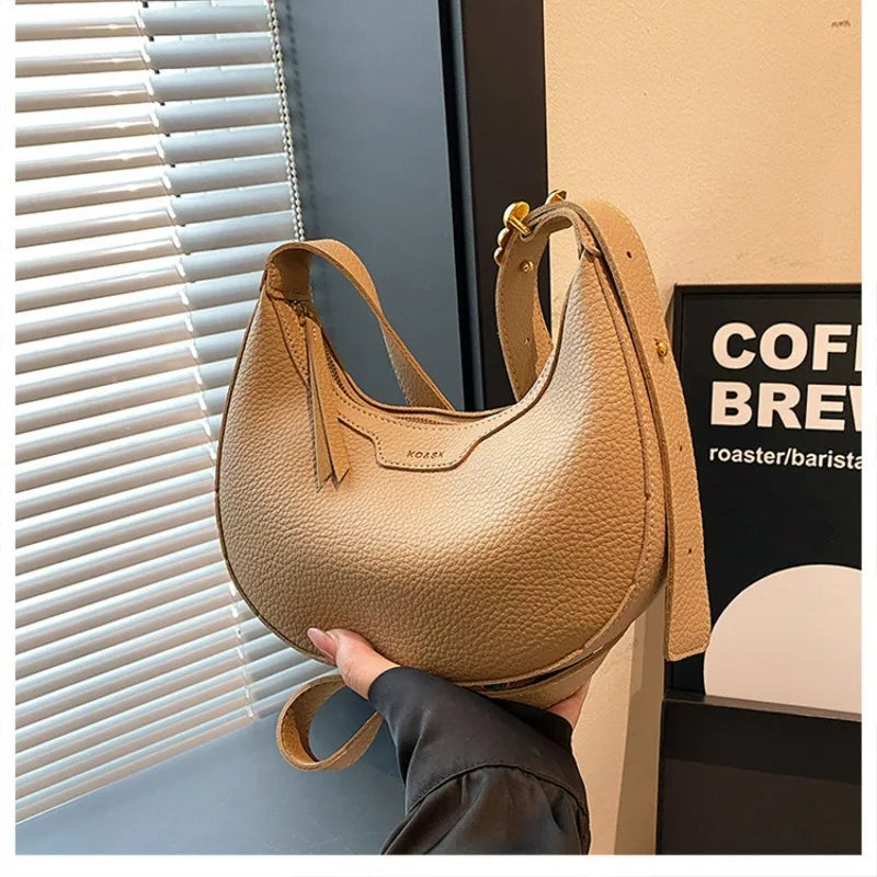 Women Underarm Bag Fashion Hobos Half Moon Saddle Shoulder Bags Luxury Pu Leather Crossbody Bag Phone Purses 2024 Commuting Bags