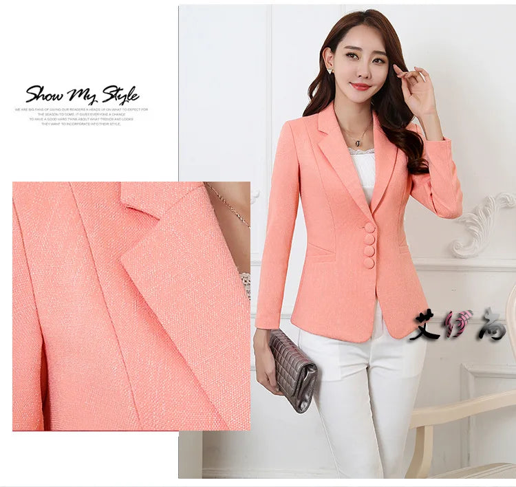 Fashion Women Blazers Jackets Work Office Lady Suit 2025 Slim Single Breasted Business Female Blazer Coats Formal Veste Femme