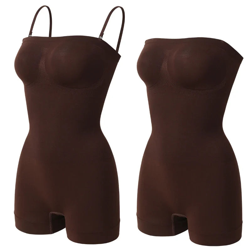New Strapless Bodysuit Off Shoulder Tube Top Women Shorts Shapewear Tummy Control Body Shaper Sexy Fajas Skinny Underwear