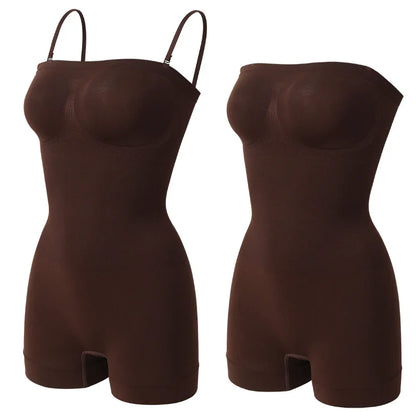 New Strapless Bodysuit Off Shoulder Tube Top Women Shorts Shapewear Tummy Control Body Shaper Sexy Fajas Skinny Underwear