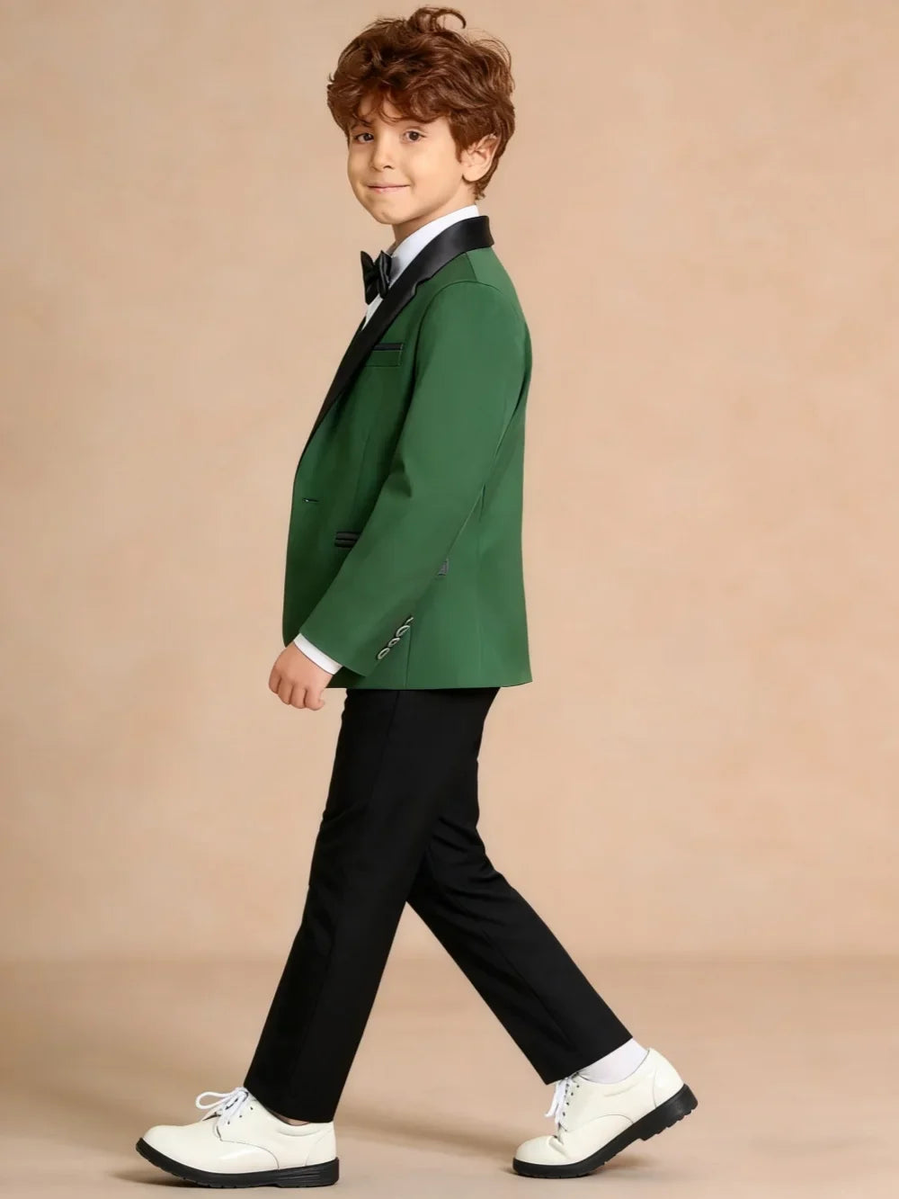 2026 New Boys Slim Fit Suit Set 4 Pieces Wedding Ring Bearer Outfit Handsome Shawl Lapel Suits For Kids Banquet Tuxedo 3-14T