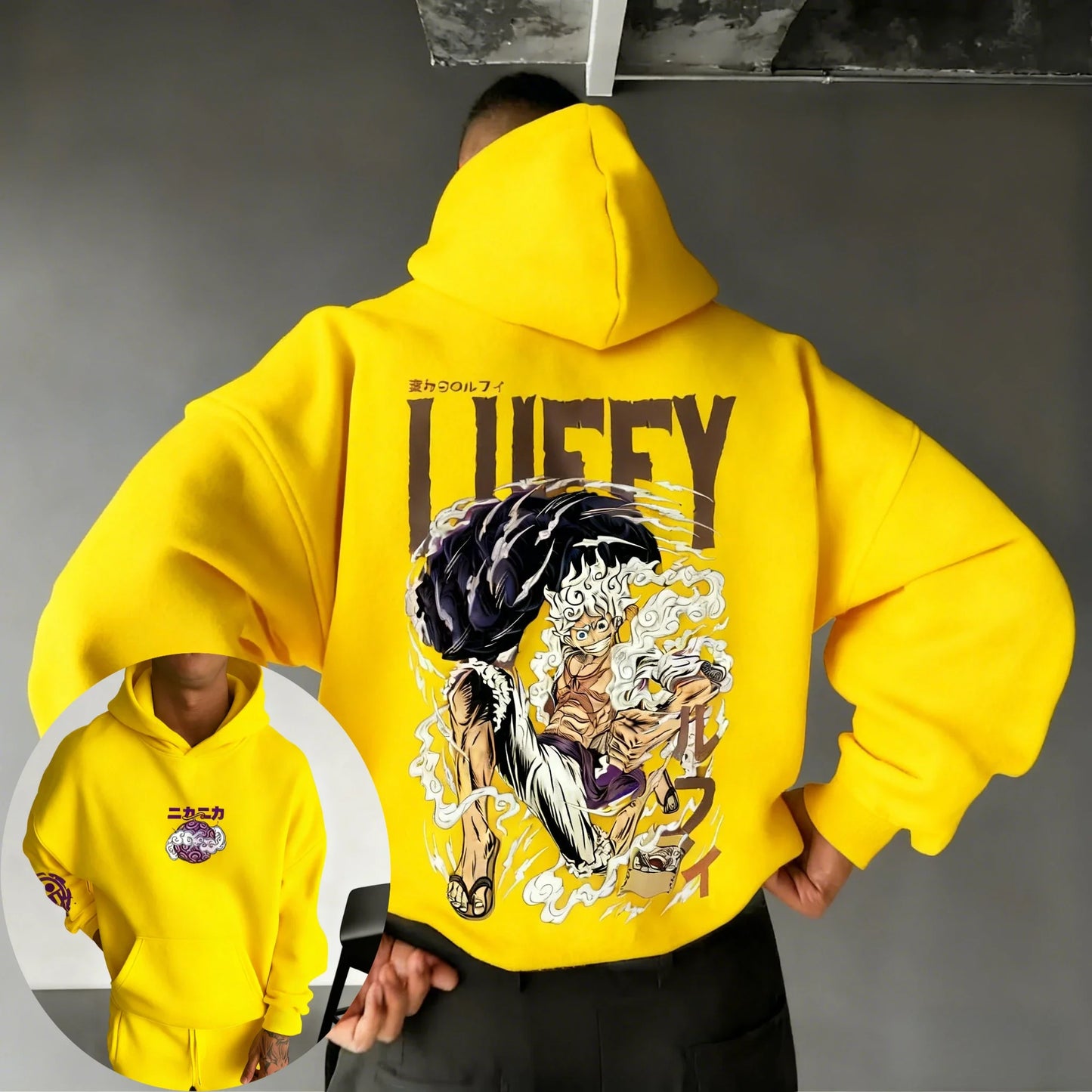 One Piece Men's Hoodie Sweatshirt Monkey D. Luffy Japan Anime Spring Autumn and Winter Boys Long-sleeved Parent-child Outfit