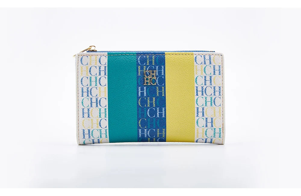 Women's Wallet CHCH Fashion Letter Cartoon Pattern Classic Retro Long Storage Wallet PVC Material Bag