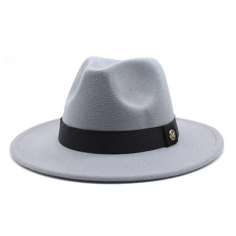 Wool Fedora Hat For Women Men Winter Autumn Fashion Church Jazz Hats Viking British Flat Brim Felt Hat Outdoor Casual Fedoras