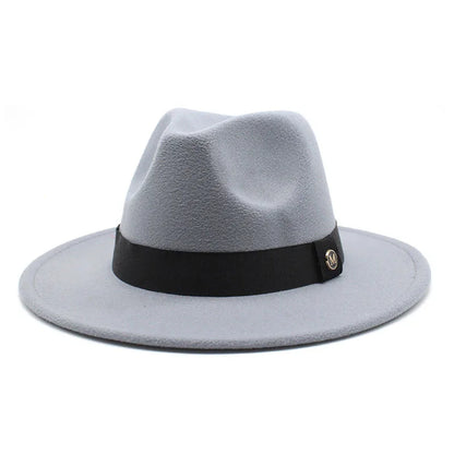 Wool Fedora Hat For Women Men Winter Autumn Fashion Church Jazz Hats Viking British Flat Brim Felt Hat Outdoor Casual Fedoras
