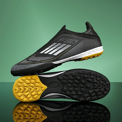 Without-Lace Mens Soccer Shoes f50 SLIP-ON Non-Slip Turf Soccer Cleats TF BOYS FG Training Football Boots Chuteira Campo 35-45