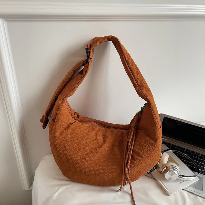 New Comfortable and Versatile Texture Hobo Bags Women Crossbody Bags Large Capacity Lightweight Casual Storage Bags Fashionable