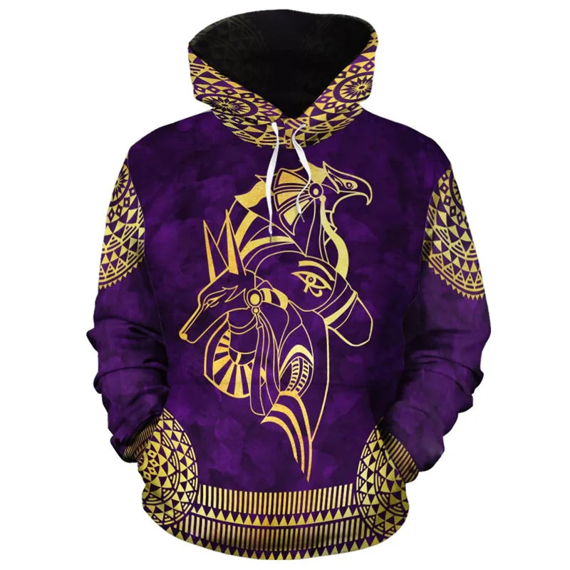 African Ethnic Tribes Unique Graphic Hoodie For Men Ethnic Printed Clothing Hooded Coat Loose Harajuku Street Vintage Hoodies