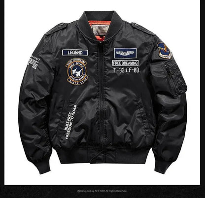 Winter Hip Hop Thick Warm Jacket Men High Quality Military Motorcycle Ma-1 Aviator Pilot Coats Male Baseball Bomber Jacket