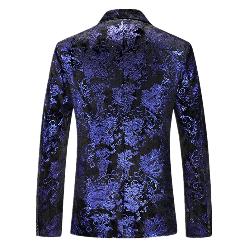 Off-white Men's Long Sleeve Suit Jacket, Gold Printed Party Coat, Asian Size Blue Blazers, Red and Silver Tops.
