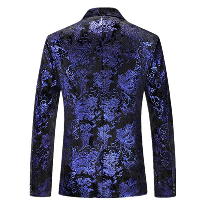 Off-white Men's Long Sleeve Suit Jacket, Gold Printed Party Coat, Asian Size Blue Blazers, Red and Silver Tops.