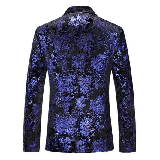 Off-white Men's Long Sleeve Suit Jacket, Gold Printed Party Coat, Asian Size Blue Blazers, Red and Silver Tops.