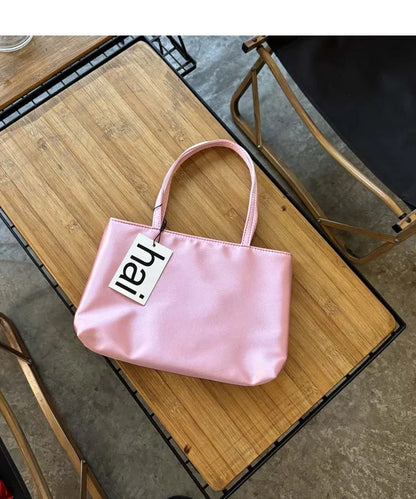 Luxury Premium Designer Elegant Womens Silk Satin Small Tote Solid Color Shoulder Underarm Purse Versatile Fashion Commuting Bag