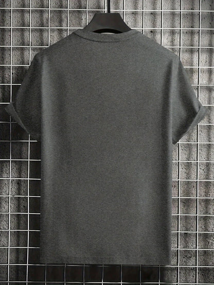 Men's summer 100% pure cotton fashionable casual loose sports Brooklyn pattern printed round neck short sleeved T-shirt top
