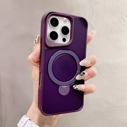 Luxury Magnetic for Magsafe Bracket Stand Phone Case for iPhone 13 15 16 Pro Max 12 14 Plus Folding Stand Shockproof Back Cover