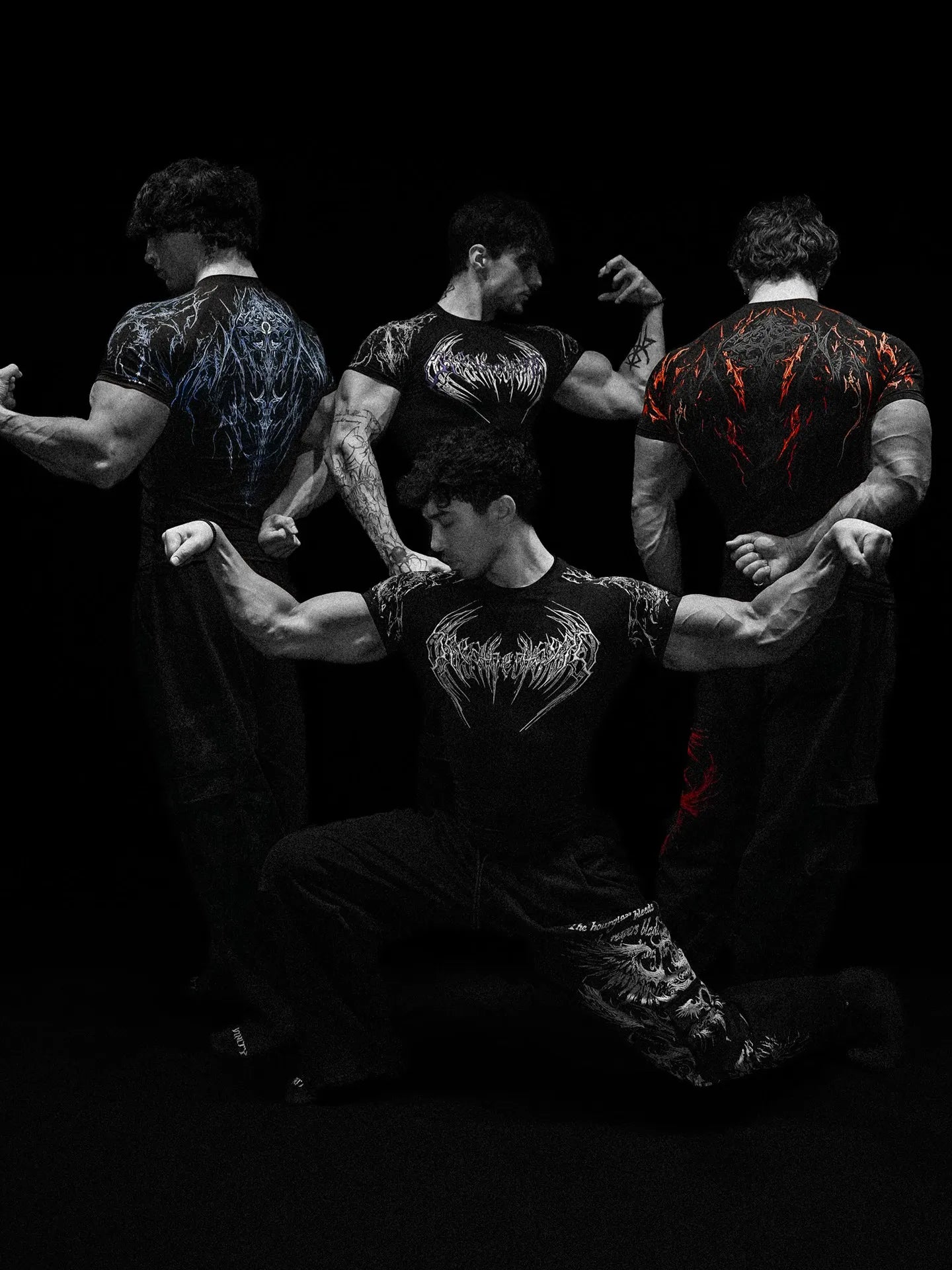 Dark Dragon Slayer Men's 2026 Summer New Fitness Clothes Speed Drying Running Printed Compression Clothes Sports T-shirt