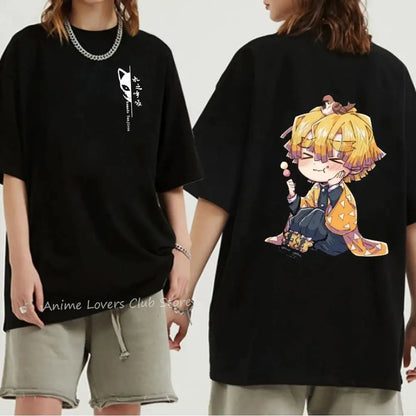 Japanese Anime Demon Slayer Graphic Print T Shirt Fashion Casual Crew Neck Short Sleeve Plus Size T Shirt Women