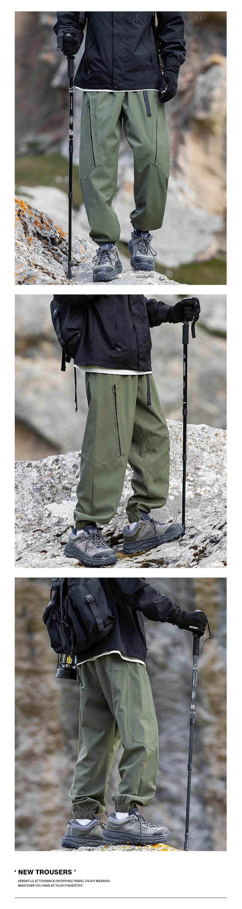 Hiking Pants Men Waterproof Windproof Pants Breathable Loose Trousers Fishing Cycling Trekking Camping Outdoor Sport Pant Autumn