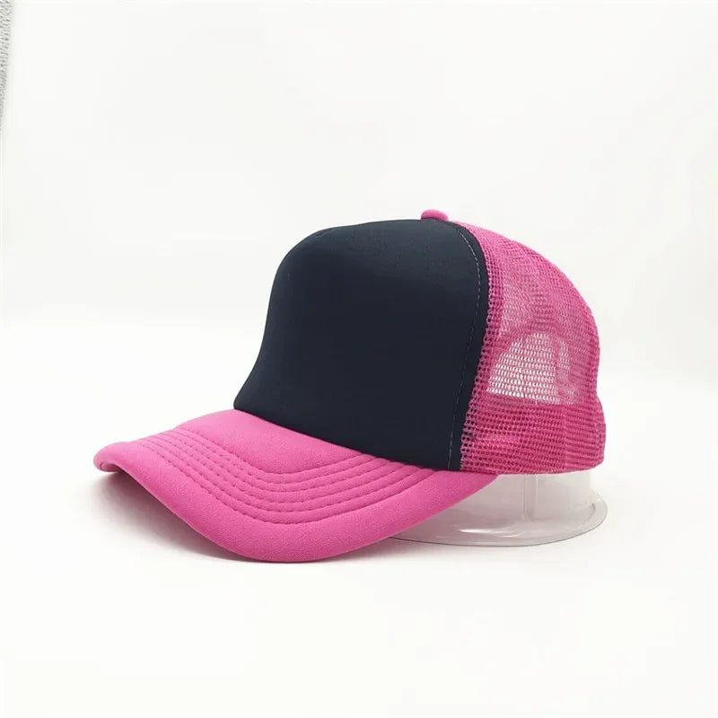 Unisex Cheaper 5 Panel Trucker Hat For Adult Summer Net Baseball Cap Men Women Sponge Mesh Adjustable Sun Hat Visor