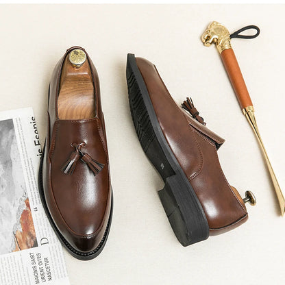 Luxury Designer Mens Business Formal Leather Dress Black Brand Casual Shoes Wedding for Men Office Luxury Flats Footwear Loafers