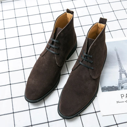 Leather Men Ankle Chelsea Boots Men Work Shoes Pointed Toe Leisure Boots for Male Casual Motorcycle Boots Botas Plus Size 38-48