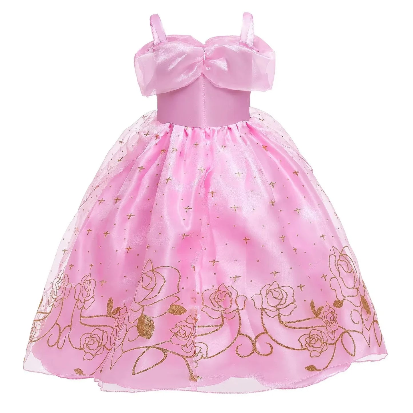 Sleeping Beauty Aurora Princess Dress Cosplay Off Shoulder Kids Gifts Fancy Halloween Party Girl Baby Lace Dress Set
