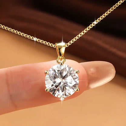 Pass Diamond Test 1.0ct–5ct Moissanite Necklace Sparkling Solitaire Pendant Necklaces for Women Wedding Party Jewelry Gift