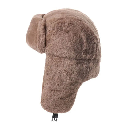 Outdoors Thick Bomber Hat Plush Warm Russian Ushanka Windproof Snow Caps for Women Men
