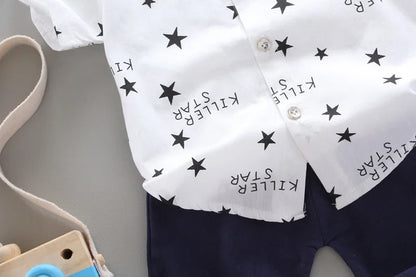 New Summer Baby Clothes Suit Children Boys Casual Shirt Shorts 2Pcs/Sets Infant Outfits Toddler Fashion Costume Kids Tracksuits