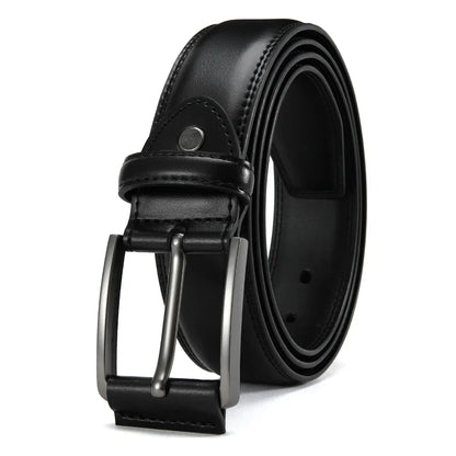 Men Belts High Quality Genuine Leather LONG Large Pin Buckle Metal Automatic Buckle Male Belts Strap Male