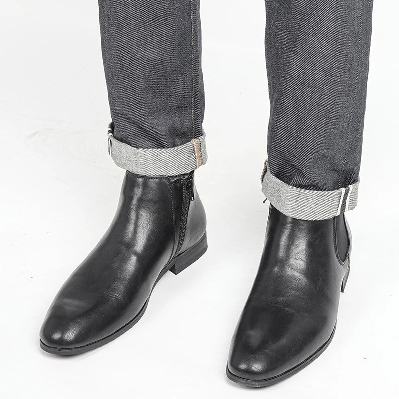 Size 7~13 Men Chelsea Boots Italian Style Ankle Boots soft leather Men Boots