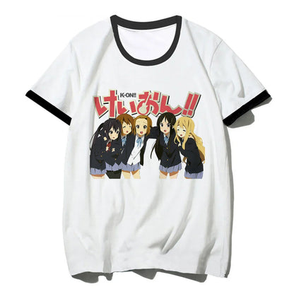k-on tshirt men graphic white t shirt vintage grunge japanese t shirt graphic aesthetic