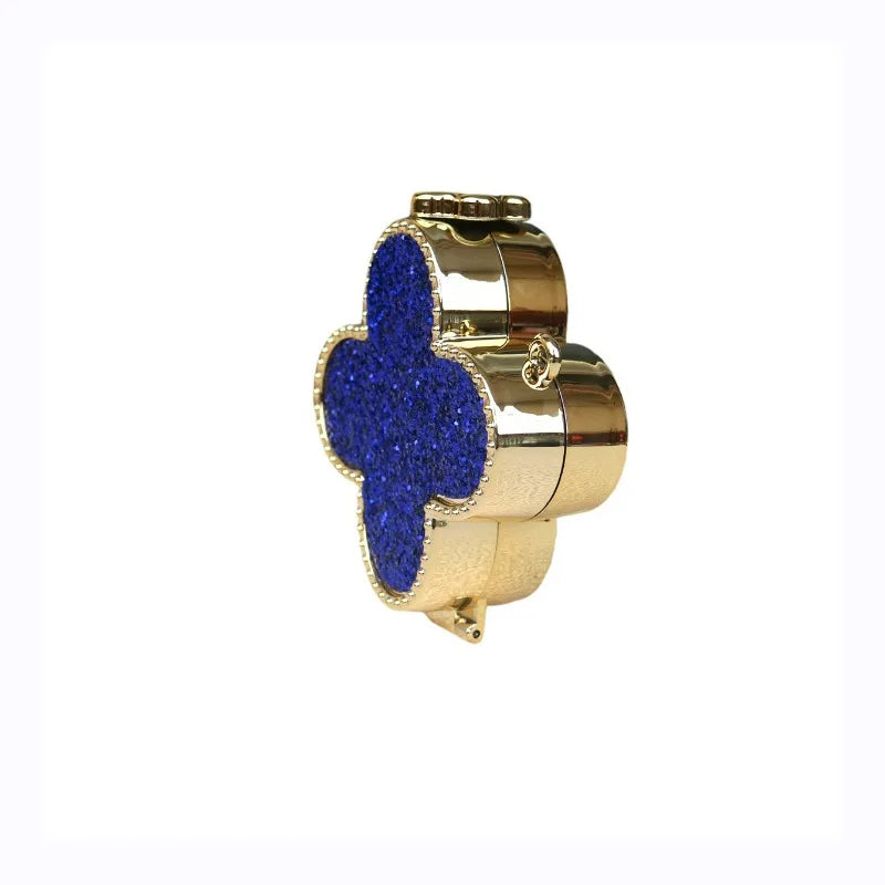 Mini Coin Purse Clover Luxury Fashion Shiny Rhinestone Evening Clutch Handbag for Women, New Sparkling Release