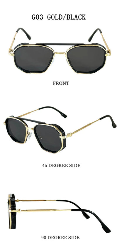 Vintage New Square Sunglass Men Fashion Steampunk Sunglasses Women 2025 Retro Glasses Gafas De Sol Hombre Lunette Soleil Femme