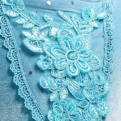 Girl Fancy Birthday Party Cinderella Ball Gown with Gloves Embroidery Floral Puffy Kids Princess Party Dress Fairy Glass Slipper