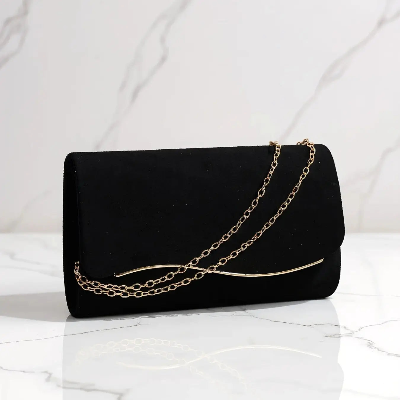 New Design Envelope Design Women Evening Bags Apricot Velvet Glitter Metal Clutch Bags With Shoulder Chain For Wedding