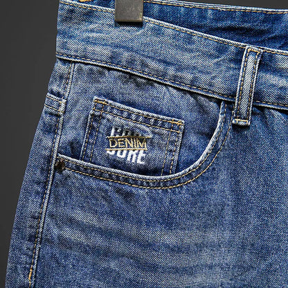 2024 New in Vintage Men's Denim Shorts Fashion Straight Bermuda Jeans Slim Soft Casual Short Pants Male Streetwear