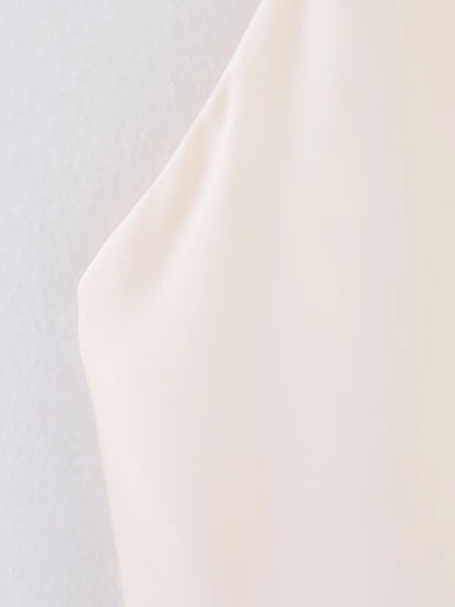 Spring Elegant Women Satin Halter Tops 2026 Summer Backless Off Shoulder Corset Vest Female Fashion Slim Crop Tank Top