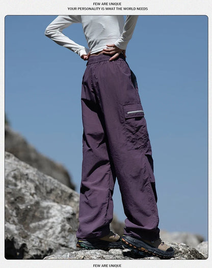 Women Hiking Pants Outdoor Waterproof Zippered Pocket Mountaineering Paratrooper Pants Autumn Breathable Camping Cycling Pants