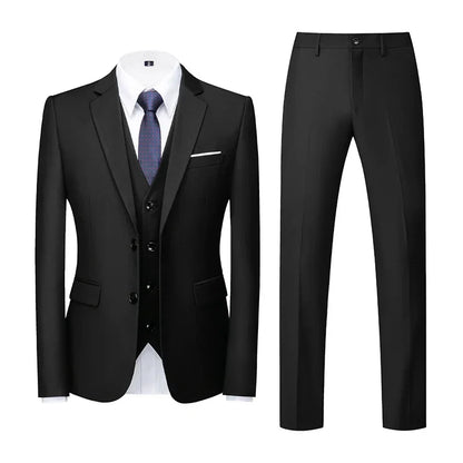 2026 Men's Purple Three Piece Set: Wedding/party/office Slim Fit Suit Jacket, Paired with Vest and Pants.European Sizes XXXS-XXL