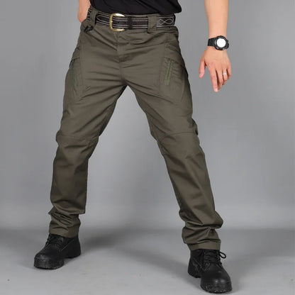 New Work Tactical Pants Men Casual Cargo Trousers Summer Multi-pocket Waterproof Pant Workwear Hiking Training Trousers Male