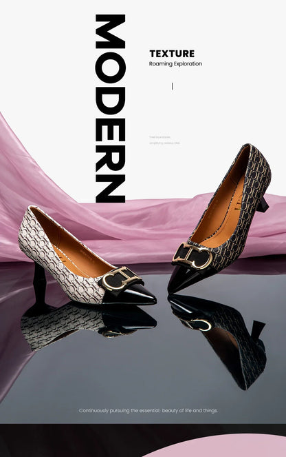 High Heels Women's Luxury Design Sandals Metallic Flower Square Toe Fine Heel Party Dress Shoes Brand High Heels 2024 Fashion