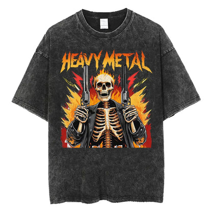 Autism Skeleton Meme T Shirt Human Funny Skull Men Women Harajuku Gothic Vintage Washed T Shirts Oversized Casual Cotton T-shirt
