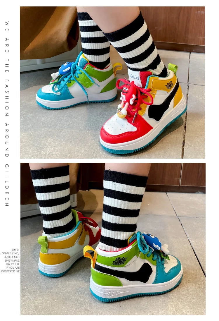 New Four Seasons Kids Single Sneaker Mandarin Ducks Basketball Sports Shoes Boys Girls Sneaker Board Shoes Children Casual Shoes
