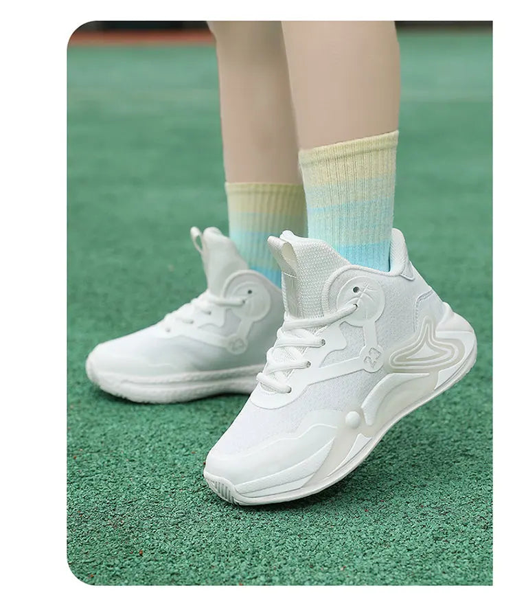 Children Basketball Shoes Breathable Mesh Boys Fashion Sneakers Girls School Sport Shoes Kids Casual Trainers Outdoor Athletic
