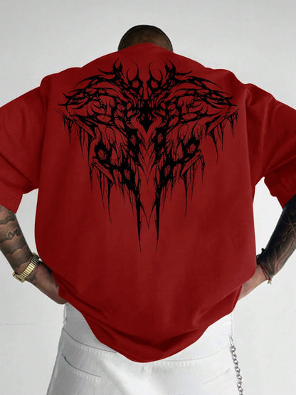 Gothic Geometric Print 100% Cotton Men Woment T-shirt Summer Autumn Daily Outdoor Sports Party Casual Loose Street Short Sleeve