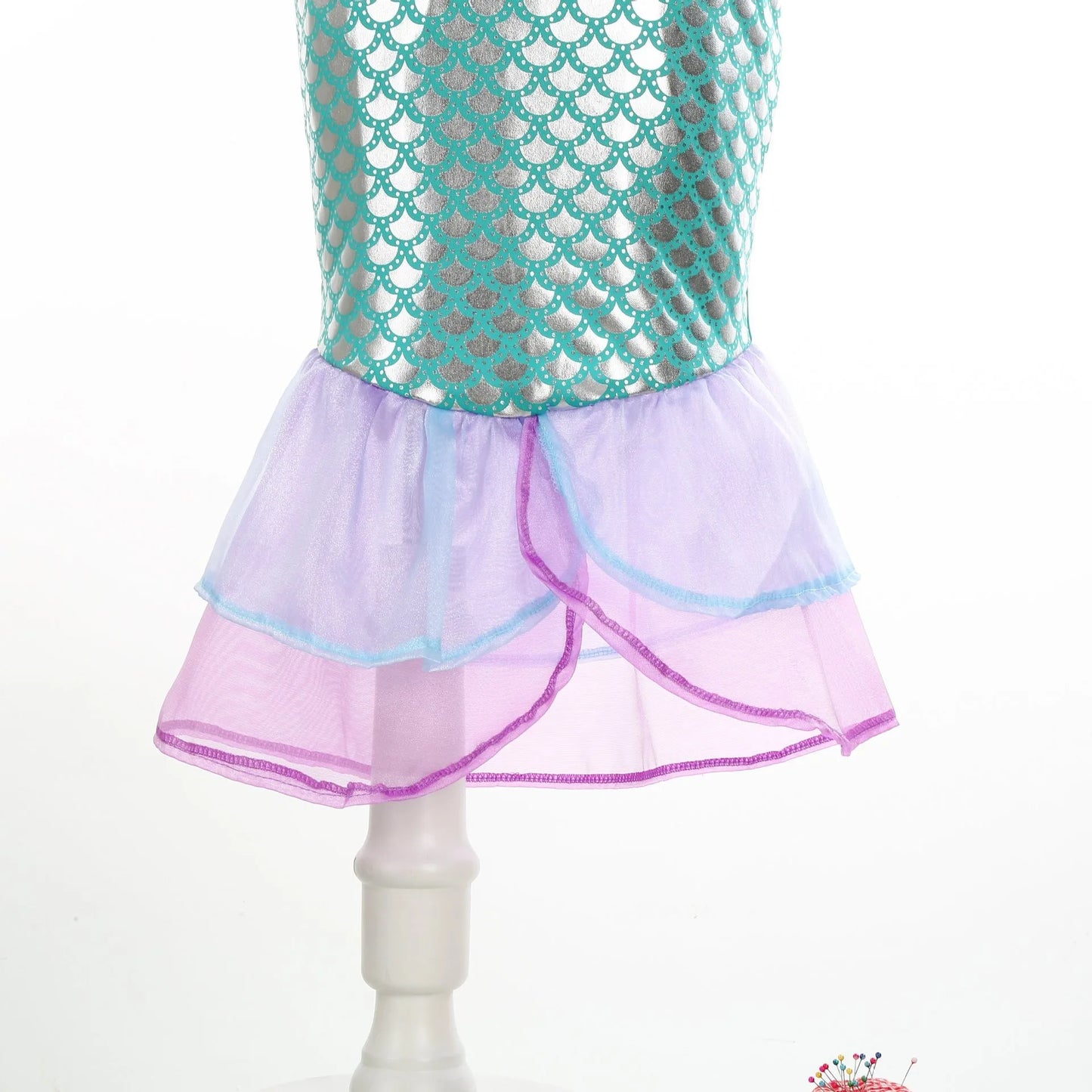 Halloween Little Mermaid Ariel Princess Costume Summer Purple Dress Girls Cosplay Mermaid Carnival Birthday Party Swimsuit Set